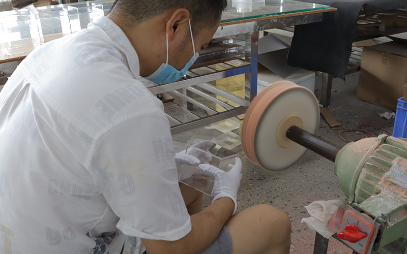 Cloth Wheel Polishing of Clear Acrylic Components for a Smooth Glossy Finish