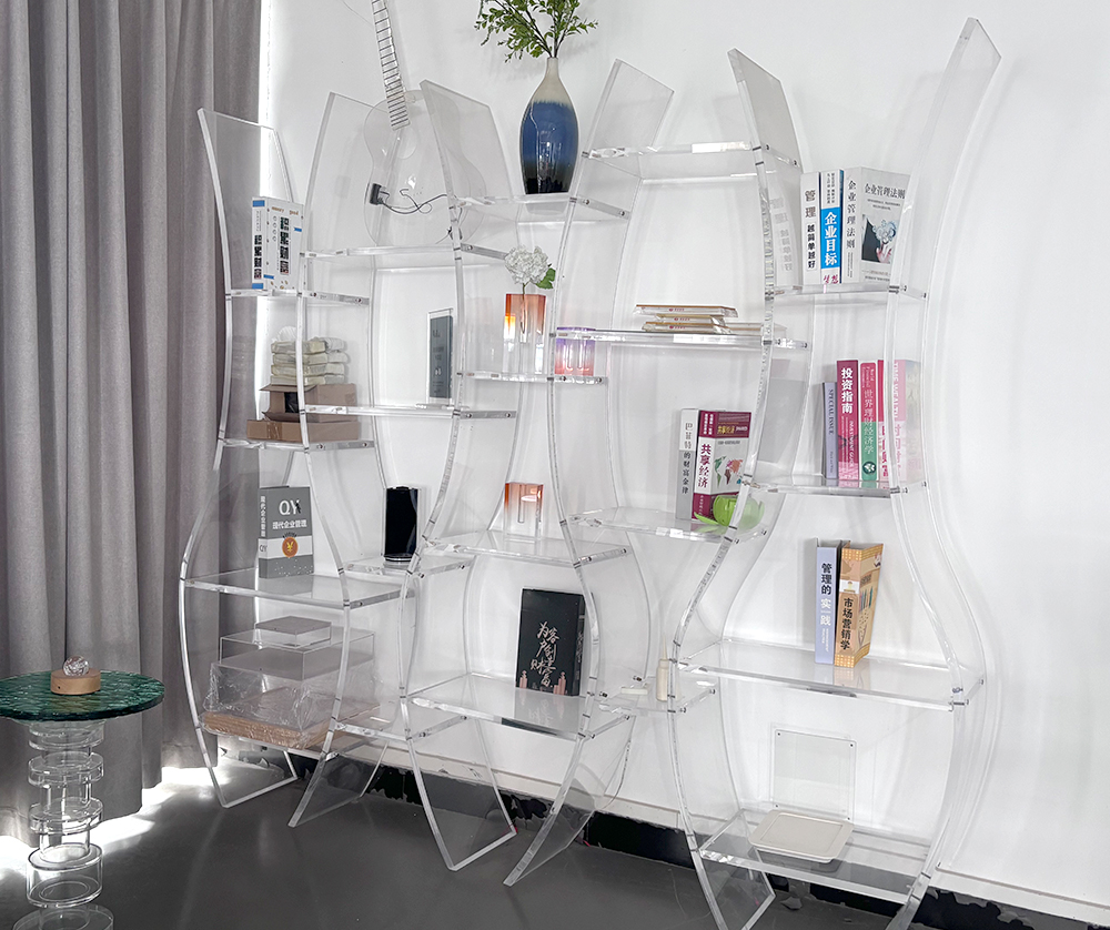 Custom Clear Acrylic Wall Display Shelving for Books and Decorative Items