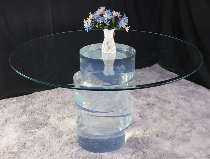 Custom Clear Acrylic and Glass Coffee Table for OEMODM Furniture Manufacturers, Wholesale and Hospitality Projects