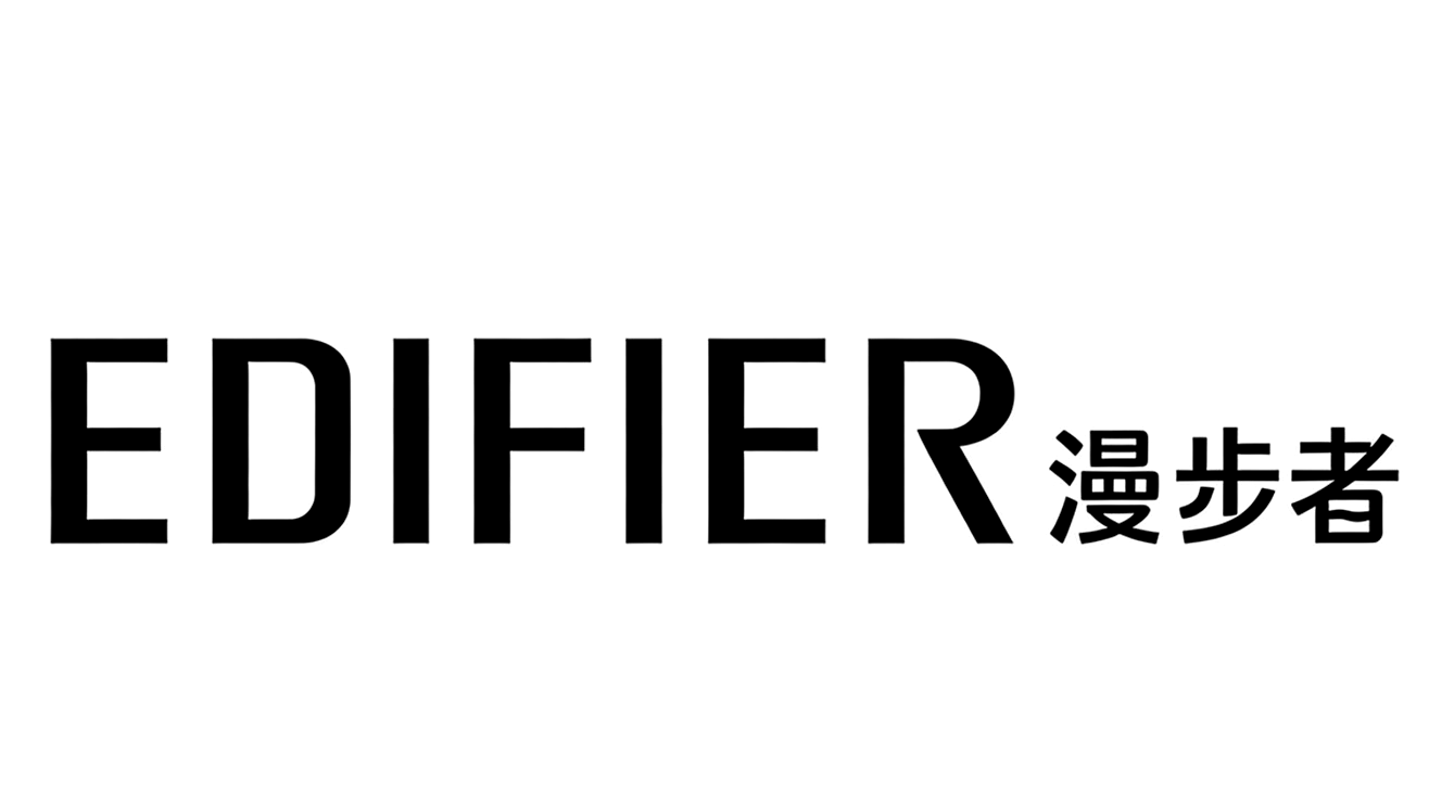 Edifier logo with Chinese lettering on a white background