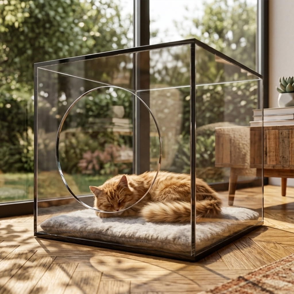 XL Clear Acrylic Pet Enclosure with Metal Frame, Secure Indoor Pet Playpen