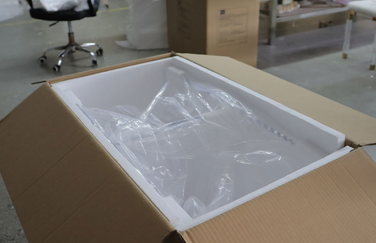 Acrylic-furniture-hardware-packed-with-foam-lining-in-export-carton,-safe-packaging-for-wholesale-international-shipping