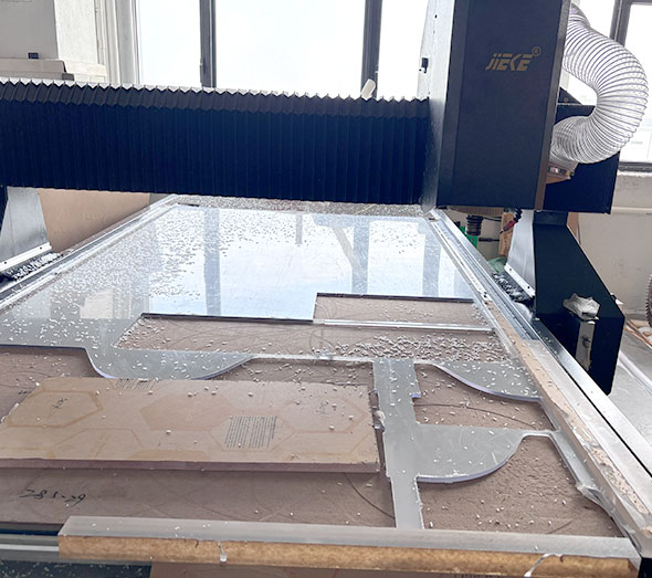 CNC cutting clear acrylic sheets