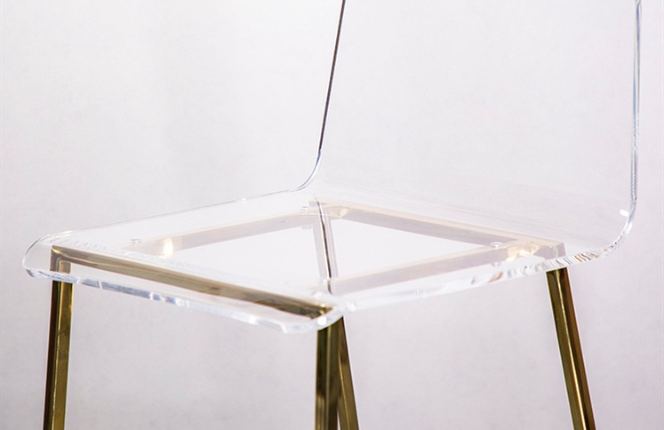 Clear acrylic bar stool with gold metal legs