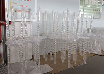 Clear acrylic decorative display stands, faceted columns for wholesale OEM