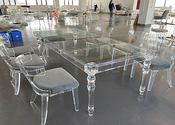Clear acrylic dining table and chairs set