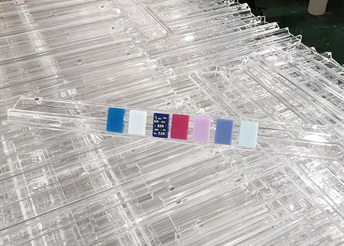 Clear acrylic mahjong tile racks in bulk factory production