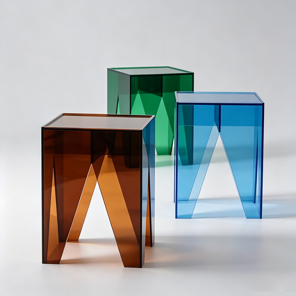 Colored square acrylic side tables, custom furniture wholesale