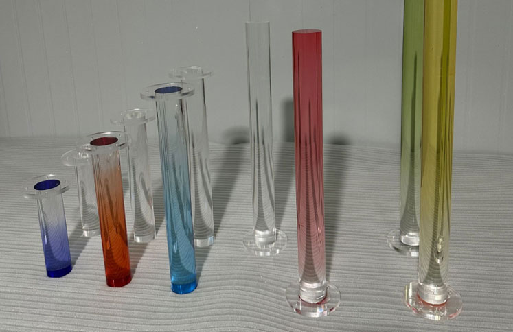 Colorful clear acrylic tapered furniture legs