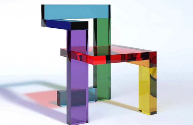 Colorful modern acrylic side table