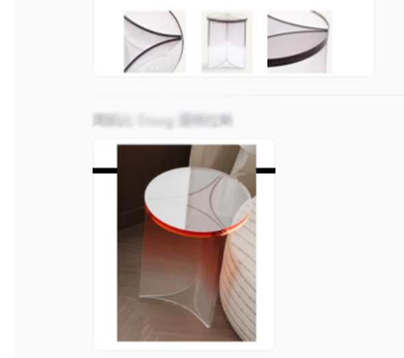 Custom curved acrylic side table for wholesale furniture supply