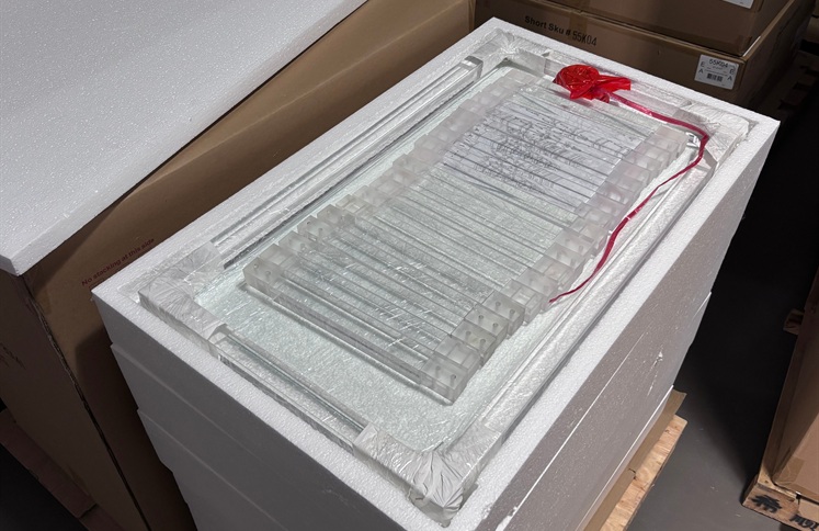 Custom foam protective packaging for clear acrylic furniture parts