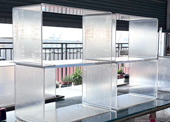 Frosted acrylic display shelves for retail and home storage