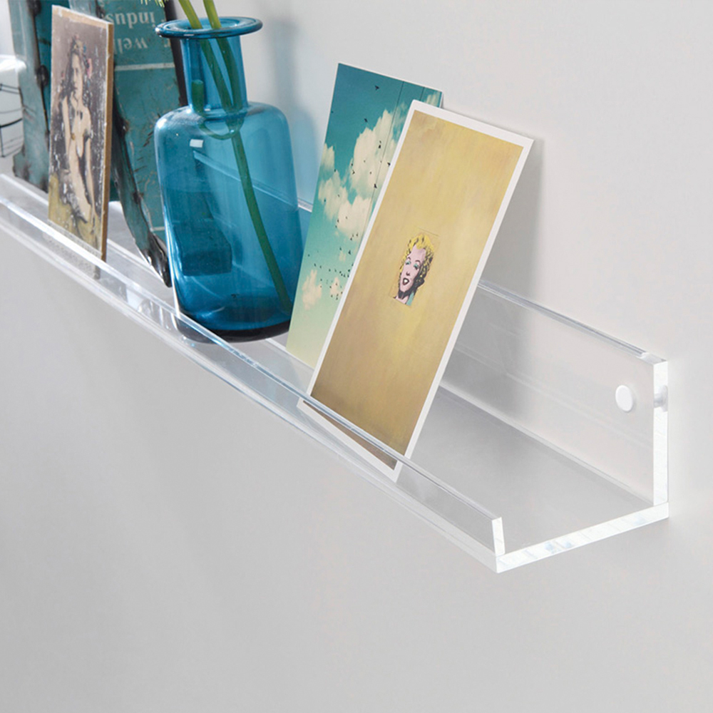 Wall mounted acrylic shelf for custom home decor