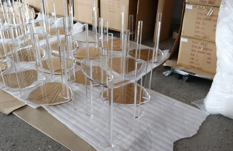 clear-acrylic-serving-carts-factory-production