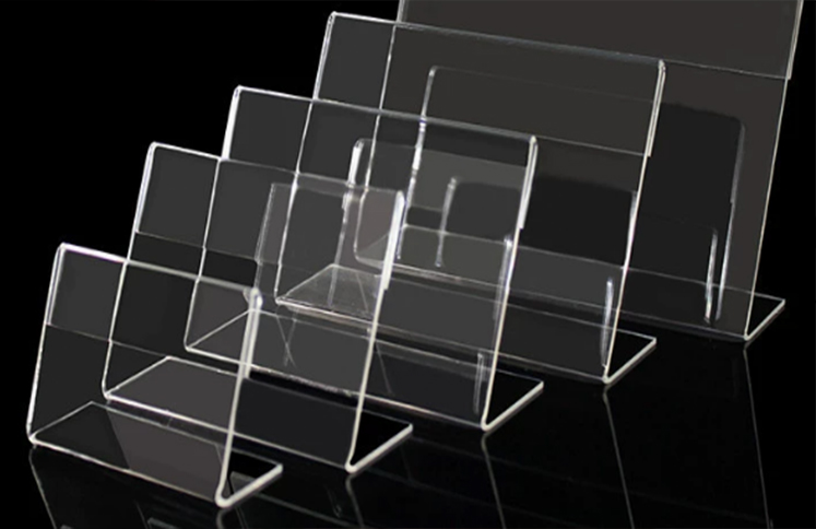 clear acrylic tiered brochure holder display stands for tabletop literature presentation