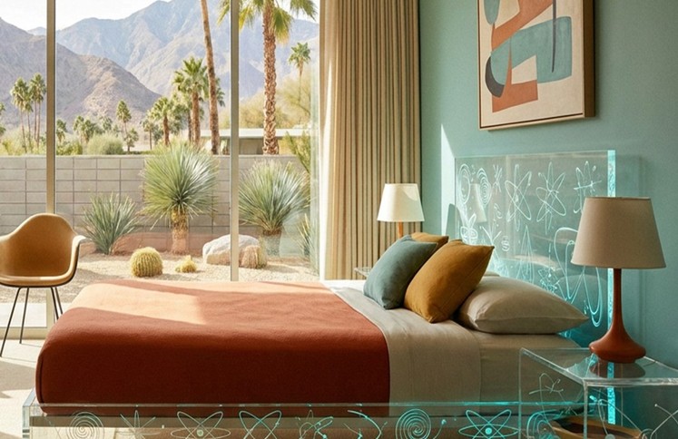 etched-acrylic-platform-bed-midcentury-bedroom