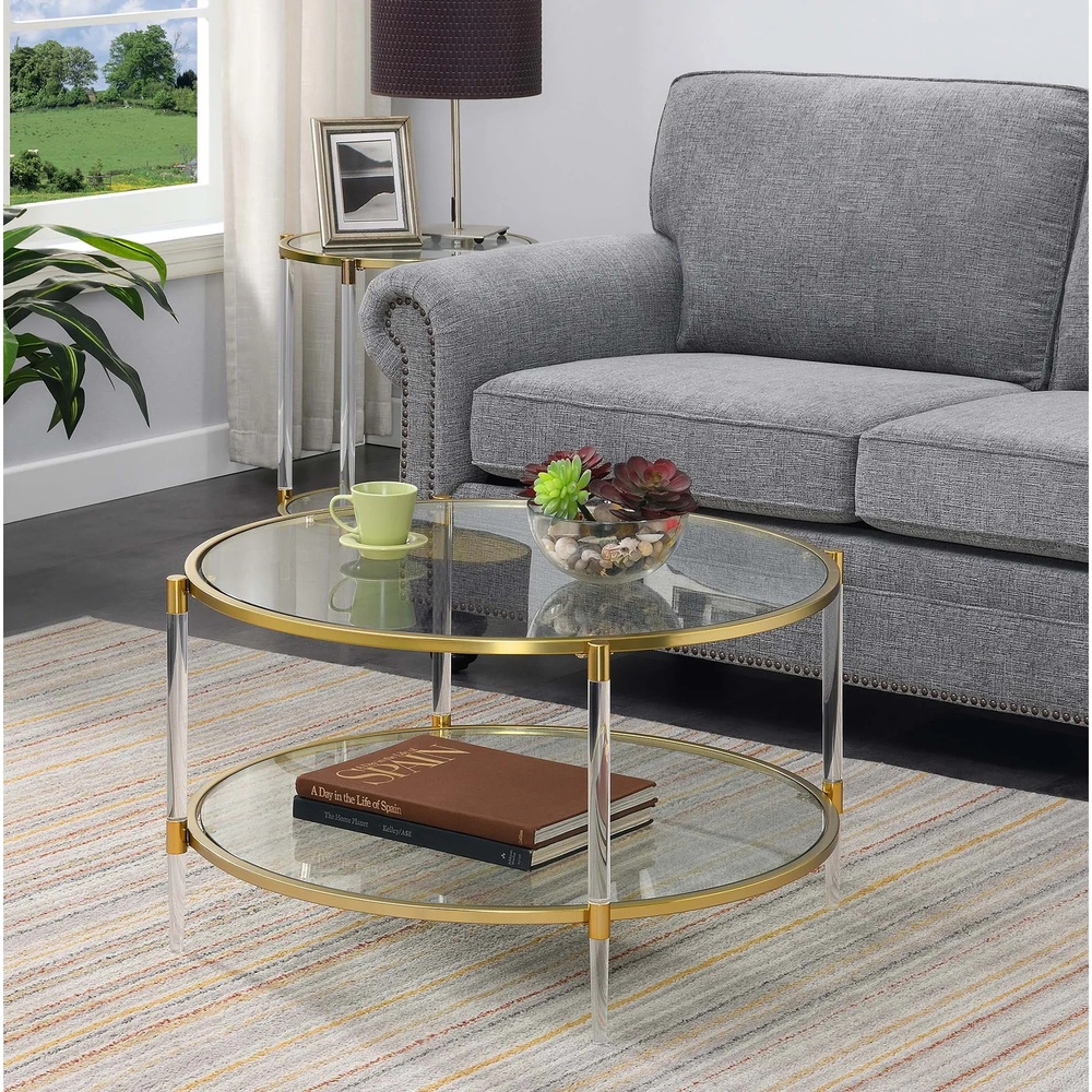 2-tier-round-glass-coffee-table-gold-frame-acrylic-legs