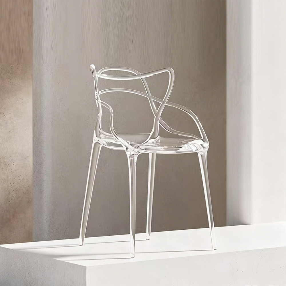 Amber Transparent Acrylic Arm Dining Chair Modern Luxury Crystal Style Home Dining Chair, Factory Custom Wholesale….