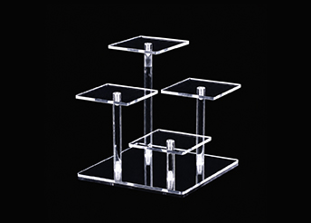 Custom clear acrylic multi-level display stand for bulk supply