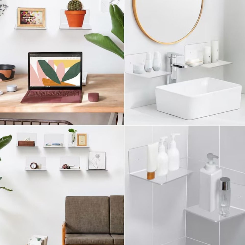 acrylic-adhesive-floating-wall-shelves-multi-scene
