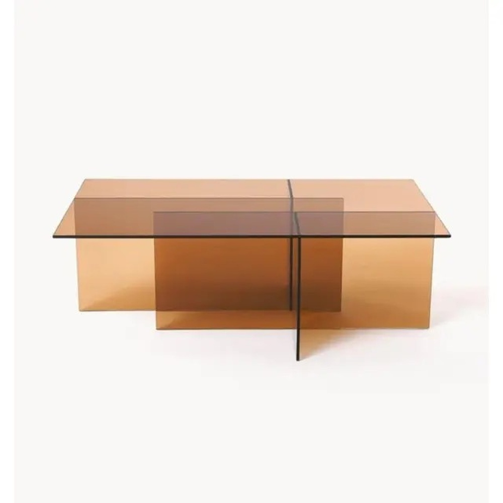 amber-tinted-acrylic-coffee-table-cross-slab-base