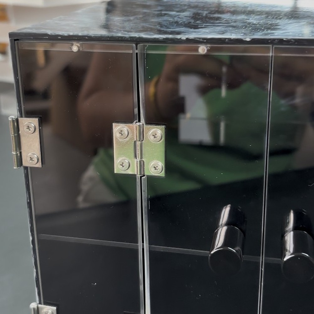 black-acrylic-cabinet-with-hinged-doors