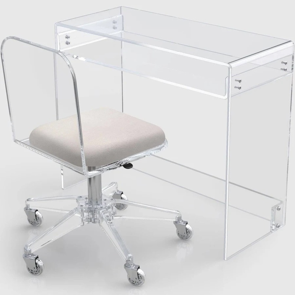 clear-acrylic-desk-with-drawer-swivel-chair-set