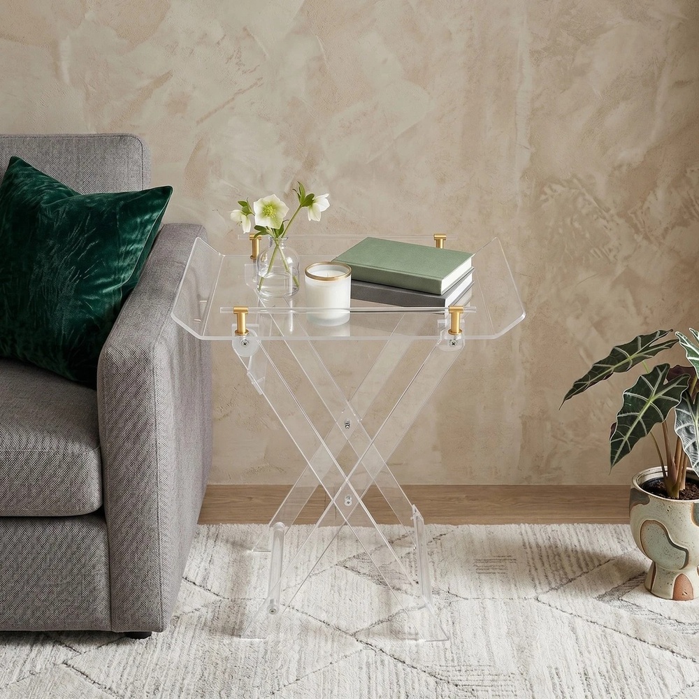 clear-acrylic-folding-tray-table-brass-hardware-living-room