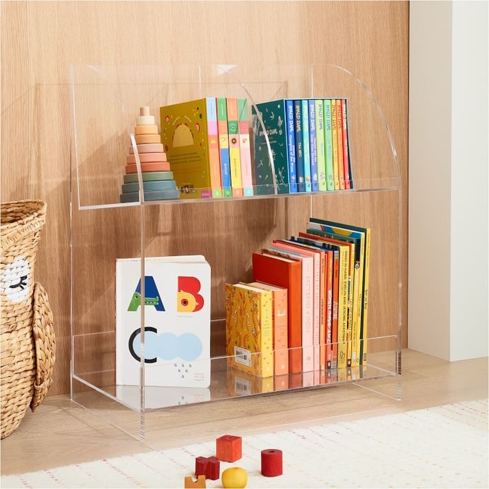 clear-acrylic-two-tier-kids-bookshelf-stand