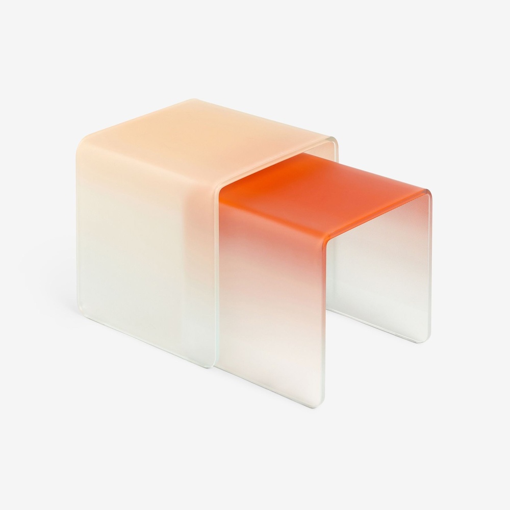 frosted-gradient-orange-acrylic-nesting-side-tables