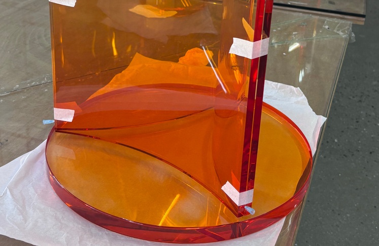 orange-acrylic-pedestal-table-base-assembly-factory