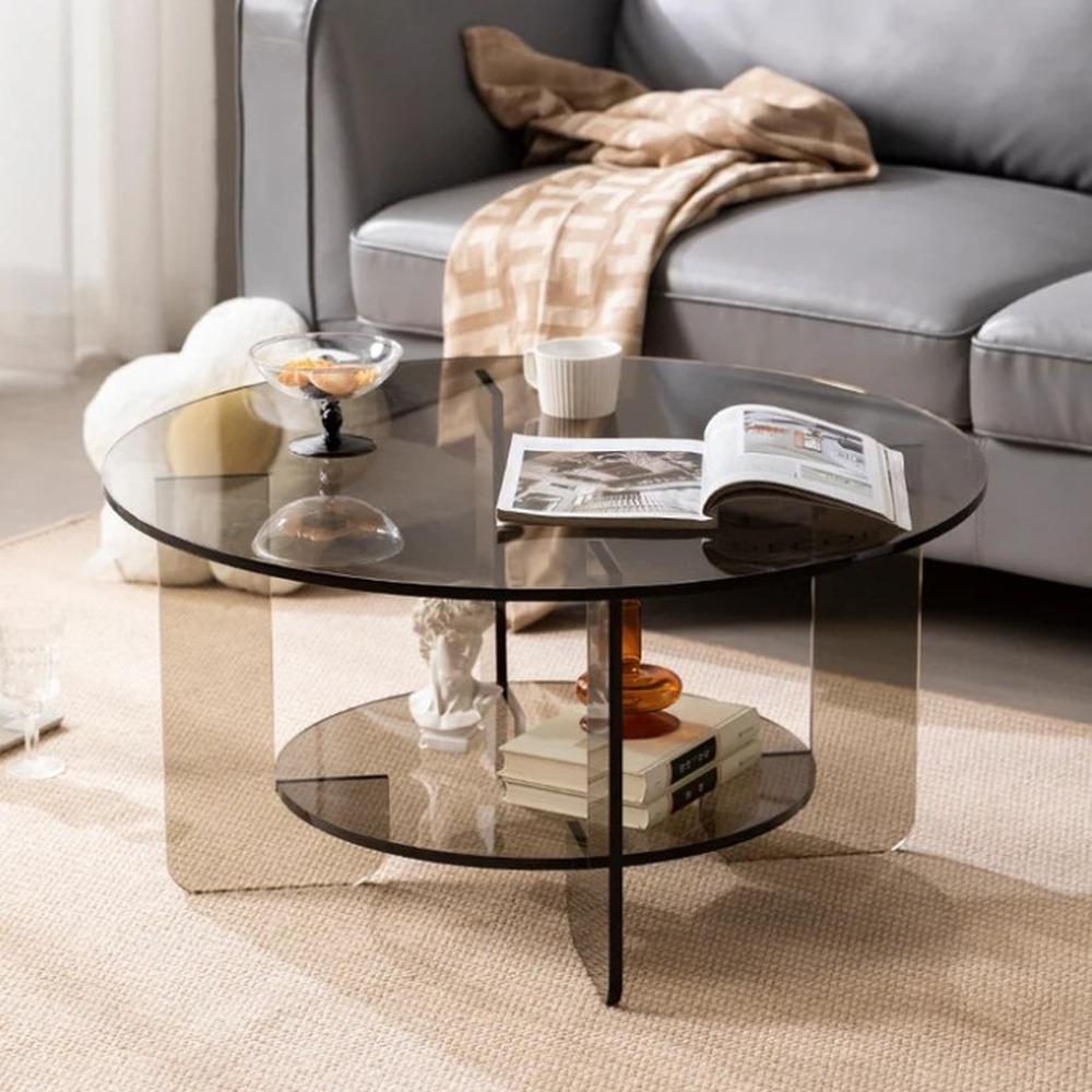 smoked-grey-acrylic-round-two-tier-coffee-table